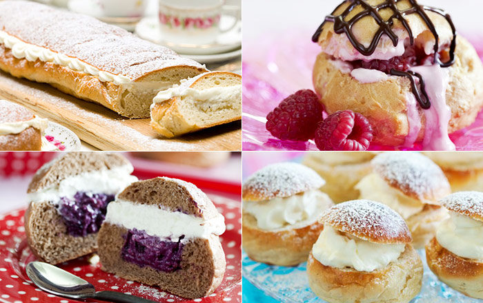 Baka en traditionell semla – eller testa en chokladsemla med blåbärsfyllning!
