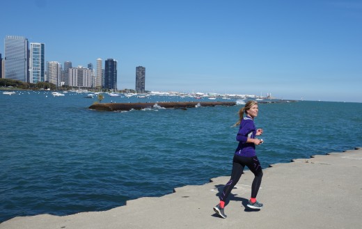 Trots att det fläktade lite nere vid Lake Michigan var det alldeles för varmt att springa med långärmat. Vi hade nog närmare 20 grader under eftermiddagen.